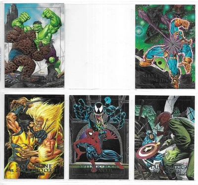 1992 MARVEL MASTERPIECES 1 COMPLETE SPECTRA-ETCH CHASE CARD SET #1-D - 5-D NM/M - Image 1 of 2