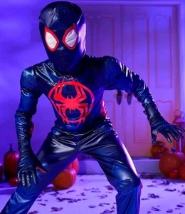 SpiderVerse Miles Morales Spiderman Youth 13 Costume Halloween Sound Effects - Picture 1 of 7