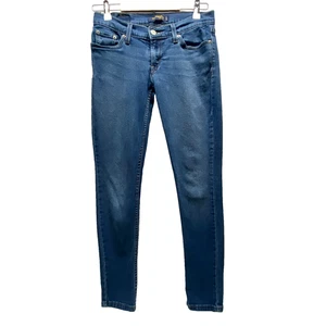 Pantalones de mezclilla ajustados LEVI'S 524 Too Superlow para mujer talla 5 lavado oscuro elásticos usados en excelente estado - Imagen 1 de 11