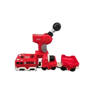GEOTRAX CAMION DEI POMPIERI SQUADRA DI SOCCORSO RAPIDO TRENO TELECOMANDO con auto e suono - Foto 1 di 10