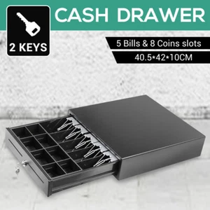 Heavy Duty Electronic Cash Drawer Cash Register POS 5 Bills 8 Coins Tray AU - Picture 1 of 12
