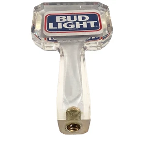Draft Bear Tap Pull Handles Bud Light Bear Tap Clear Blue White Red 7 Inch Tall - Picture 1 of 7