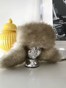 Vintage 100 % Wildleder Ushanka by Isohhela weiße Pelzmütze - Bild 1 von 12