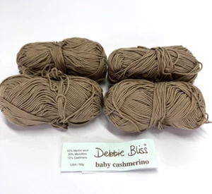 Debbie Bliss Baby Cashmerino Wool/Cashmere Yarn Lot of 4, Neutral/Beige 340607 - Picture 1 of 7