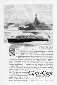 1930 Chris Craft alle Mahagoni-Boote Vintage Sammlerstück Druck AD (239) - Bild 1 von 1