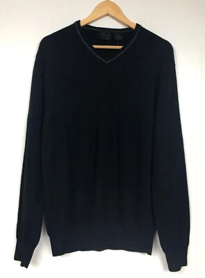 Joseph  Jos A Bank Sz Large Black V-Neck Cotton/Cashmere Blend Sweater NWT $125 - Image 1 of 4