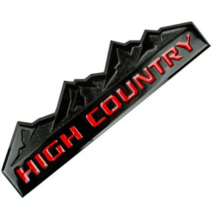 BLACK/RED HIGH COUNTRY MOUNTAIN METAL OEM EMBLEM/BADGE/LOGO FOR TRUNK HOOD DOOR - Bild 1 von 1