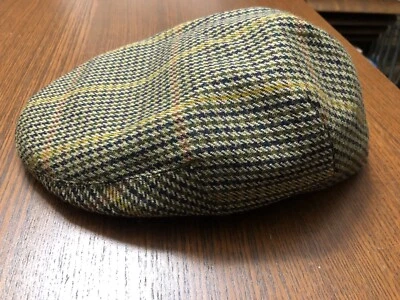 Chapéu de Cabby Original Vintage Britânico Wellington Lã Houndstooth Newsboy Tamanho 61 - Imagem 1 de 4
