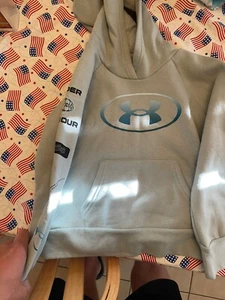 Under Armour Girl's Logo Hoodie Sweatshirt, Youth XS Light Blue Green - Picture 1 of 3