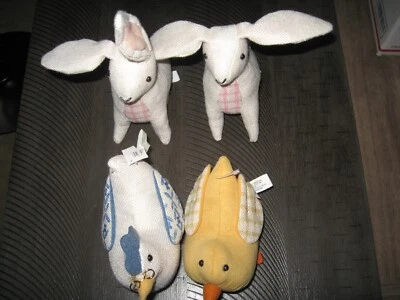 Primitive Hens Bunny Bowl Fillers Tucks Lot 4 Rustic Farmhouse - Image 1 of 4