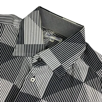 VTG Bullock & Jones Men's Viscose Button Shirt Black/White Abstract • Medium - Image 1 of 4