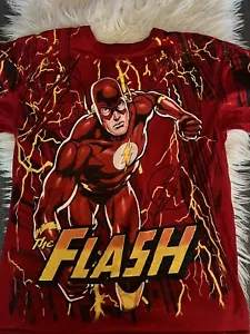DC Comics Flash Shirt Boys 2XL XXL 18 Red 3D All Over Print AOP Superhero - Picture 1 of 6