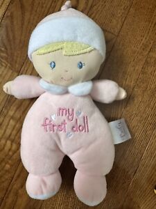 Ganz My First Baby Doll Lovey Rattles Plush Baby Pink Stuffed Toy New w/Tags 9"