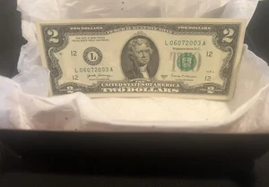 🍀$2 Bill 🎉BIRTHDAY NOTE🎉Uncirculated 🎉06-07-2003🎉 - Picture 1 of 3