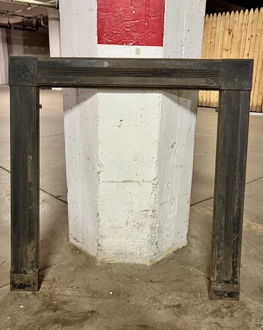 ANTIQUE FLUTED ROSETTE CAST IRON VICTORIAN FIREPLACE SURROUND 30 X 30” Cover
