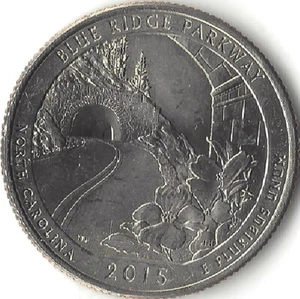 2015-P, , 25c Blue Ridge Pkwy, Nat'l Parks Quarter (US COIN, MONEY, COLLECTIBLE - Picture 1 of 2