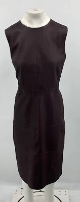 Vince Womens Burgundy Leather Sleeveless Knee Length Dress sz 14 - image 1 of 4