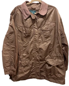 Lauren Ralph Lauren Sport Braun Nylon Windbreaker Jacke Damen Gr. L Reißverschluss - Bild 1 von 9