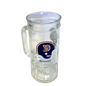 Denver Broncos NFL Football Fisher Beer Glass Man Cave Mug NICE! 1980’s Vintage - Picture 1 of 9