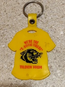 Vintage TILDEN HIGH "WE'RE THE T-RIFFIC TIGERS" With TIGER Logo T-SHIRT Keychain - Picture 1 of 2