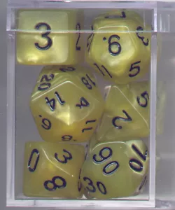 NEW CUBE RPG Dice Set of 7 - Pearl Yellow - Picture 1 of 2