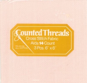 Counted Threads Pink Aida 14 Count 3 Pieces 6" x 6" All Cotton Fabric NIP - Picture 1 of 3