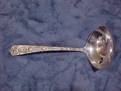 Excelente cucharón de salsa internacional de plata esterlina "ROSA RADIANTE" 6-1/8" Foto 1 de 4