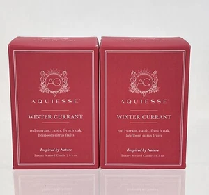 AQUIESSE Winter Currant Candle x 2 Cassis French Oak Citrus 6.5 oz 40 Hours Burn - Picture 1 of 2