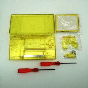 New Clear Yellow Full Housing Shell Case Buttons Tool Kits for Nintendo DSl NDSL - Picture 1 of 5