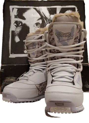 Stivali da snowboard Vans Savior donna taglia 7 M bianchi bandana nuovi con scatola vecchia scuola
