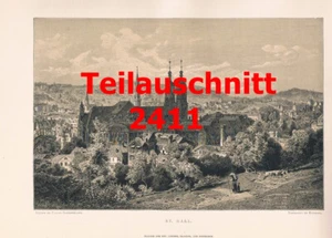 d101 2411 Zimmermann Sanggale Sankt Gallen Original Schweiz Kunstblatt 1881 !!! - Bild 1 von 1