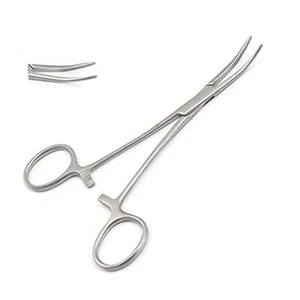 Kelly Forceps Locking Hemostat Forceps Dental Surgical Curved - Picture 1 of 2