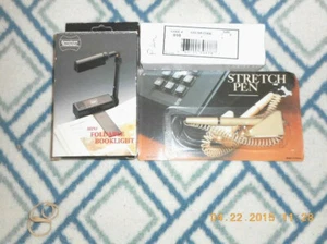 BASIC PORTABLE DESK SET CONSIST OF:STRETCH PEN/FOLDABLE BOOK LIGHT/BASEBALL PENS - Picture 1 of 6