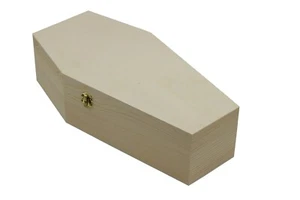Large 12 Inch Halloween Coffin Box, Fillable Hinged Box for Halloween Décor - Picture 1 of 6