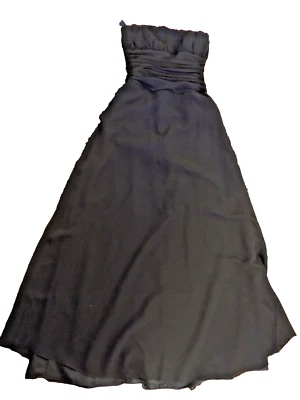 Vestido B2 Negro SIN TIRANTES Reunido Cortina Cintura Plisada Corsé Top Vestido GALA Talla 8 Foto 1 de 4