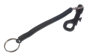 Black Plastic Spiral Recoiling Key Rings | Onestopdiy New - Picture 1 of 1
