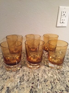 Brown/yellow Juice Or Water Glasses Set Of 5 - Picture 1 of 6