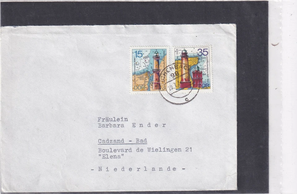 GDR 1954,1956 LIGHT HOUSE NAVIGATION MAP COVER LETTER GERMANY TECHNIC - Image 1 of 1