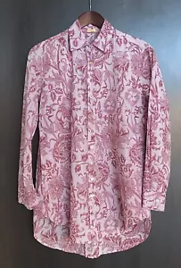 Camisa Matta NY Moshka Árbol de la Vida Algodón Túnica Rosa Estampado Floral Talla XS - Imagen 1 de 16