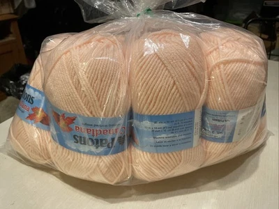 Peach Colored 100% Acrylic Yarn. 7 Skeins Each 3  1/2 Oz. 100g - Image 1 of 2