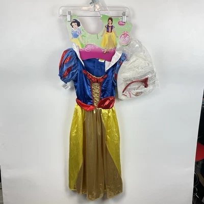 Disney Princess Snow White Deluxe Costume Dress Size M 7-8 with Gloves Halloween - Image 1 of 4