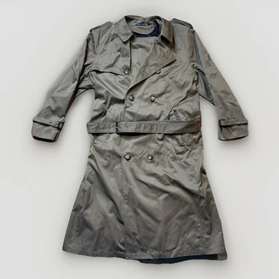 Trench Over Coat Vintage Chaps Ralph Lauren Extraíble Forro de Lana a Cuadros 42R Foto 1 de 4