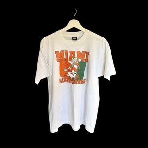 Vintage 80’s University Of Miami Tshirt Gr. XL White Hurricanes Distressed - Bild 1 von 8