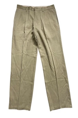 Tommy Bahama Pants Mens Sz 32x30 Khaki Beige Silk Blend Pleated Relaxed Straight - Image 1 of 4