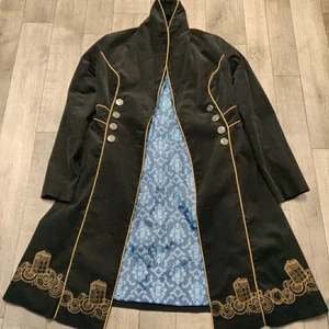 Doctor Who BBC nero oro velluto a coste Tardis cosplay trench coat tema caldo, piccolo - Foto 1 di 9