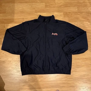 Cutter & Buck Atlanta Braves Embroidered Wind Breaker Full Zip Pockets Men Sz L - Picture 1 of 7
