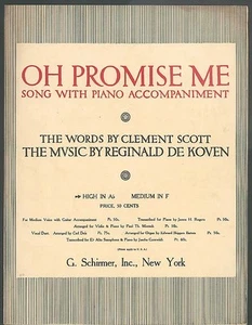 Partituras Oh Promise Me 1917 - Imagen 1 de 1