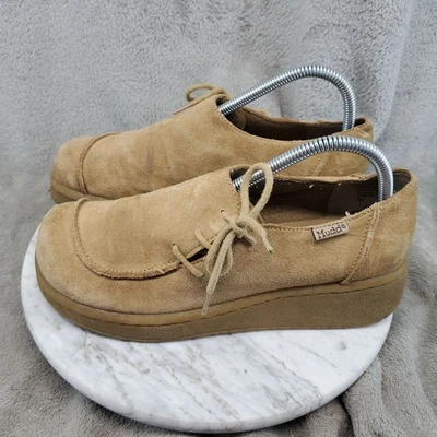 Mudd Shoes Womens Size 9 Tan Suede Floyd Vintage Y2K Chunky Shoes - Image 1 of 4