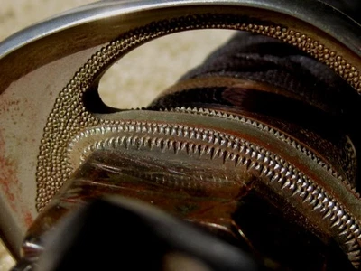 Katana hecha a mano, Tom Maringer, 1979, vaina con cuchillos de lanzamiento, mokume habaki Foto 1 de 4