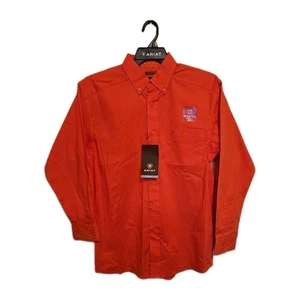 Neu mit Etikett Ariat Button-Down Medium korallenfarbenes Logo für Herren - Bild 1 von 9